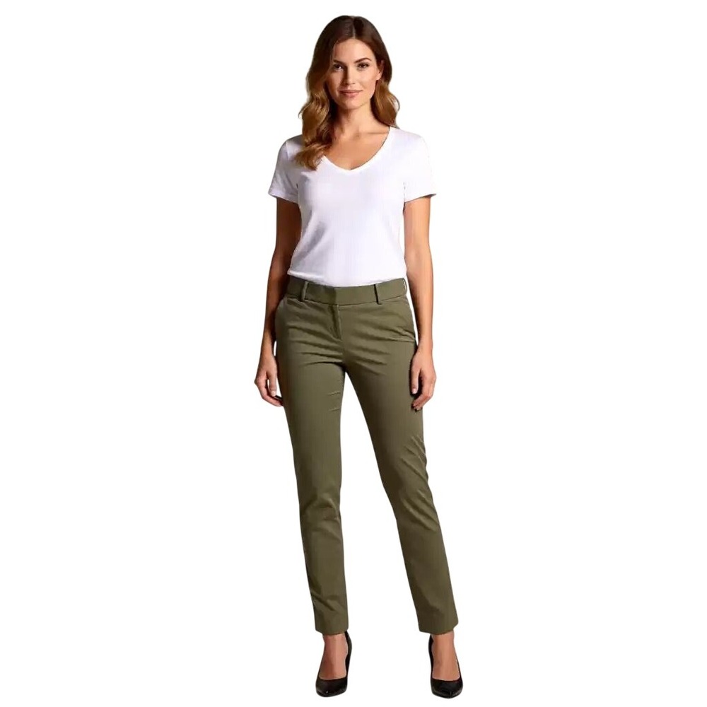 Mossimo Women Olive Green Skinny Mid-Rise Stretch Dress/Casual Pants Size 4 NWT